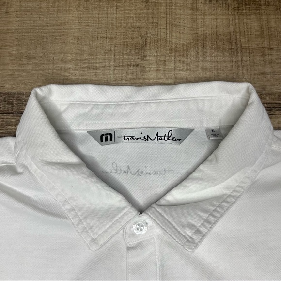 Lot of 2 Travis Mathew Mens Size XL Polo Golf Shirt White And Gray - Picture 9 of 11